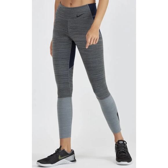 Nike Women's Compression Pants Tights Legendary Training Gym Work XS Blue Gray - Picture 1 of 7